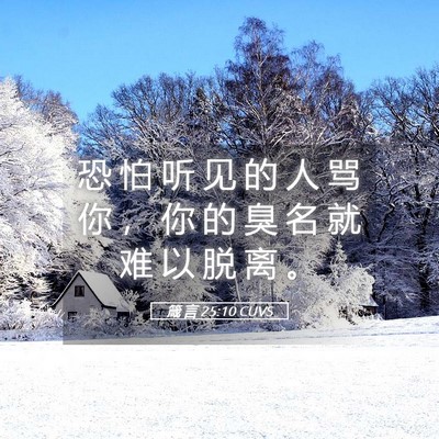 Picture 05 - 箴 言 25:10 CUVS - 恐 怕 听 见 的 人 骂 你 ， 你 的 臭 - Bible Verse Picture