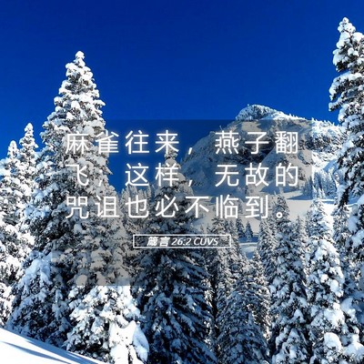 Picture 05 - 箴 言 26:2 CUVS - 麻 雀 往 来 ， 燕 子 翻 飞 ； 这 样 - Bible Verse Picture
