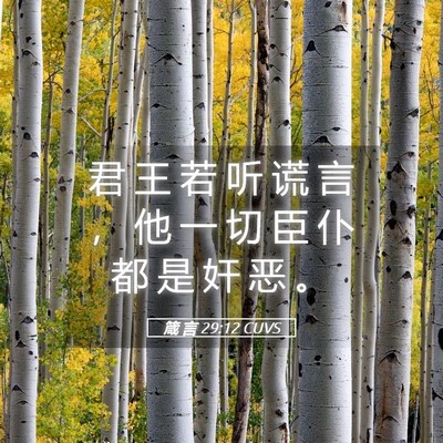 Picture 05 - 箴 言 29:12 CUVS - 君 王 若 听 谎 言 ， 他 一 切 臣 仆 - Bible Verse Picture