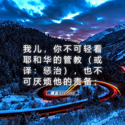 Picture 05 - 箴 言 3:11 CUVS - 我 儿 ， 你 不 可 轻 看 耶 和 华 的 - Bible Verse Picture