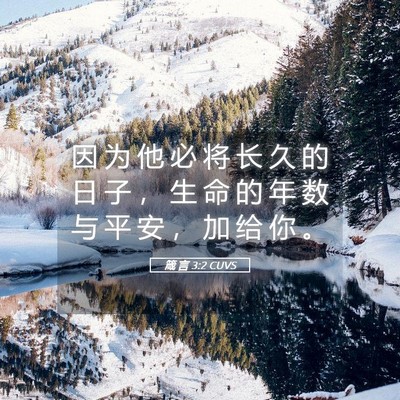 Picture 05 - 箴 言 3:2 CUVS - 因 为 他 必 将 长 久 的 日 子 ， 生 - Bible Verse Picture