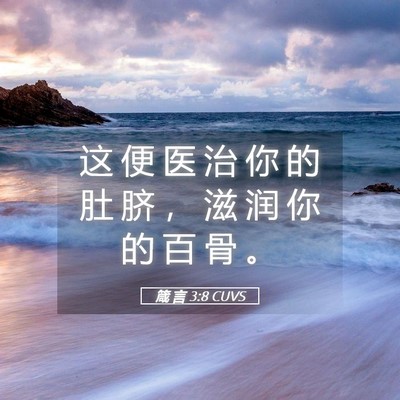 Picture 05 - 箴 言 3:8 CUVS - 这 便 医 治 你 的 肚 脐 ， 滋 润 你 - Bible Verse Picture