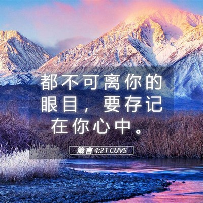 Picture 05 - 箴 言 4:21 CUVS - 都 不 可 离 你 的 眼 目 ， 要 存 记 - Bible Verse Picture