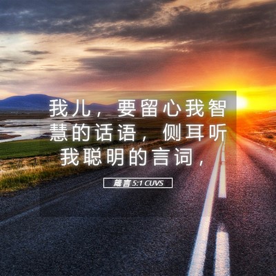 Picture 05 - 箴 言 5:1 CUVS - 我 儿 ， 要 留 心 我 智 慧 的 话 语 - Bible Verse Picture