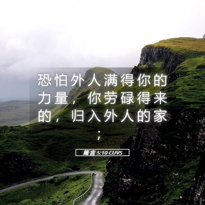 Picture 05 - 箴 言 5:10 CUVS - 恐 怕 外 人 满 得 你 的 力 量 ， 你 - Bible Verse Picture
