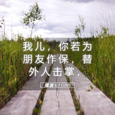 Picture 05 - 箴 言 6:1 CUVS - 我 儿 ， 你 若 为 朋 友 作 保 ， 替 - Bible Verse Picture