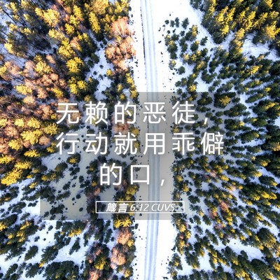 Picture 05 - 箴 言 6:12 CUVS - 无 赖 的 恶 徒 ， 行 动 就 用 乖 僻 - Bible Verse Picture