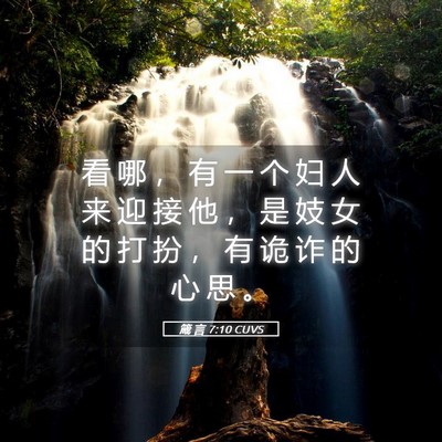Picture 05 - 箴 言 7:10 CUVS - 看 哪 ， 有 一 个 妇 人 来 迎 接 他 - Bible Verse Picture
