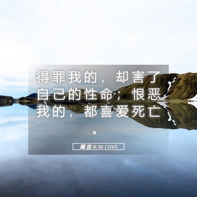 Picture 05 - 箴 言 8:36 CUVS - 得 罪 我 的 ， 却 害 了 自 己 的 性 - Bible Verse Picture