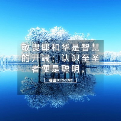 Picture 05 - 箴 言 9:10 CUVS - 敬 畏 耶 和 华 是 智 慧 的 开 端 ； - Bible Verse Picture