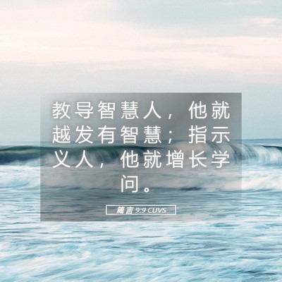 Picture 05 - 箴 言 9:9 CUVS - 教 导 智 慧 人 ， 他 就 越 发 有 智 - Bible Verse Picture