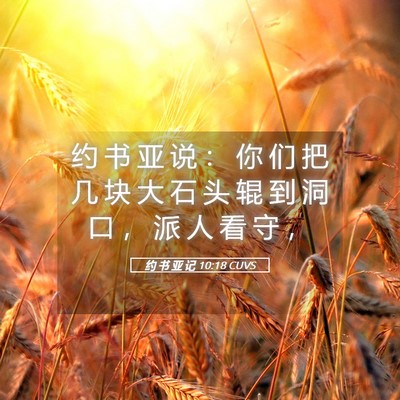 Picture 05 - 约 书 亚 记 10:18 CUVS - 约 书 亚 说 ： 你 们 把 几 块 大 石 - Bible Verse Picture