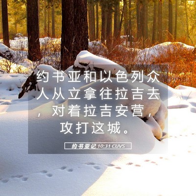 Picture 05 - 约 书 亚 记 10:31 CUVS - 约 书 亚 和 以 色 列 众 人 从 立 拿 - Bible Verse Picture