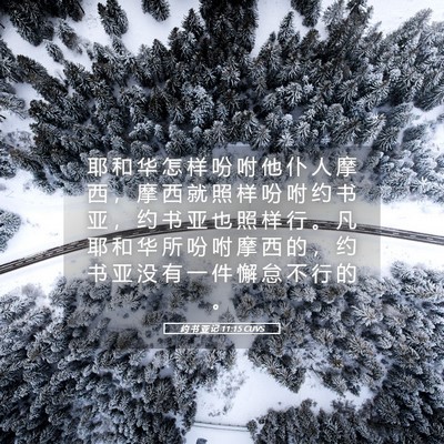 Picture 05 - 约 书 亚 记 11:15 CUVS - 耶 和 华 怎 样 吩 咐 他 仆 人 摩 西 - Bible Verse Picture