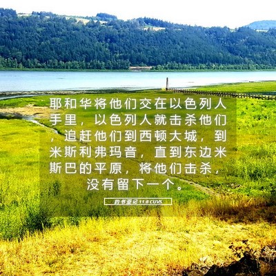 Picture 05 - 约 书 亚 记 11:8 CUVS - 耶 和 华 将 他 们 交 在 以 色 列 人 - Bible Verse Picture