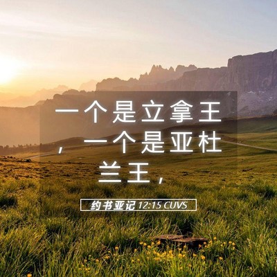 Picture 05 - 约 书 亚 记 12:15 CUVS - 一 个 是 立 拿 王 ， 一 个 是 亚 杜 - Bible Verse Picture