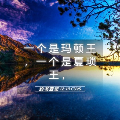 Picture 05 - 约 书 亚 记 12:19 CUVS - 一 个 是 玛 顿 王 ， 一 个 是 夏 琐 - Bible Verse Picture