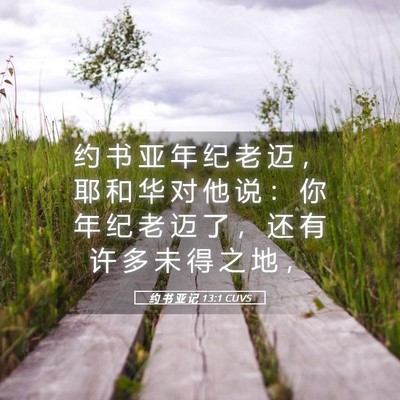 Picture 05 - 约 书 亚 记 13:1 CUVS - 约 书 亚 年 纪 老 迈 ， 耶 和 华 对 - Bible Verse Picture