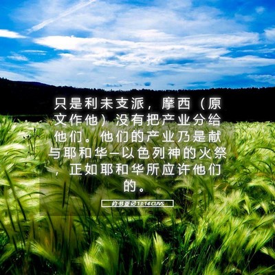 Picture 05 - 约 书 亚 记 13:14 CUVS - 只 是 利 未 支 派 ， 摩 西 （ 原 文 - Bible Verse Picture