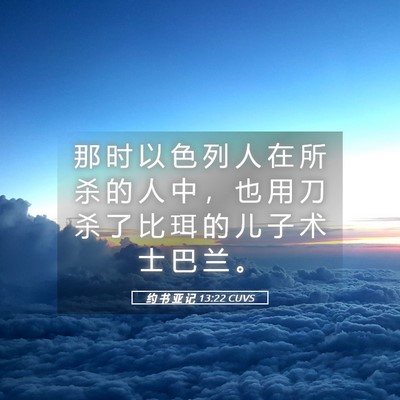 Picture 05 - 约 书 亚 记 13:22 CUVS - 那 时 以 色 列 人 在 所 杀 的 人 中 - Bible Verse Picture