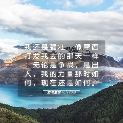 Picture 05 - 约 书 亚 记 14:11 CUVS - 我 还 是 强 壮 ， 像 摩 西 打 发 我 - Bible Verse Picture