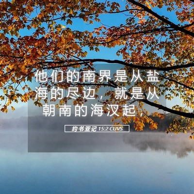 Picture 05 - 约 书 亚 记 15:2 CUVS - 他 们 的 南 界 是 从 盐 海 的 尽 边 - Bible Verse Picture