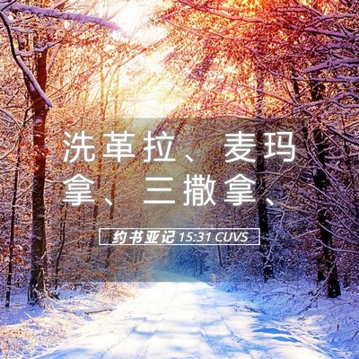 Picture 05 - 约 书 亚 记 15:31 CUVS - 洗 革 拉 、 麦 玛 拿 、 三 撒 拿 - Bible Verse Picture