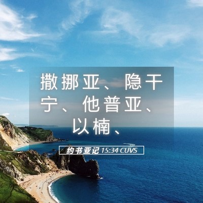 Picture 05 - 约 书 亚 记 15:34 CUVS - 撒 挪 亚 、 隐 干 宁 、 他 普 亚 、 - Bible Verse Picture