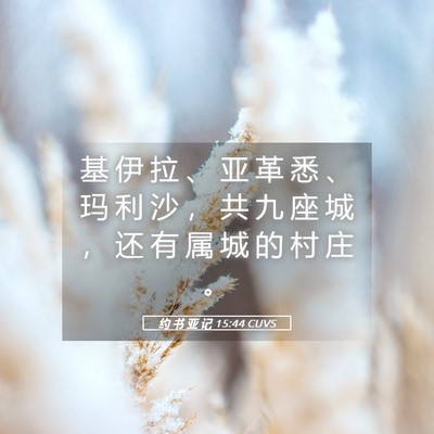 Picture 05 - 约 书 亚 记 15:44 CUVS - 基 伊 拉 、 亚 革 悉 、 玛 利 沙 ， - Bible Verse Picture