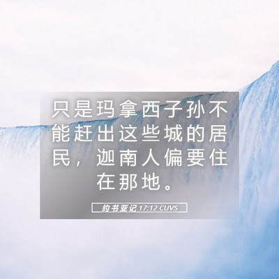 Picture 05 - 约 书 亚 记 17:12 CUVS - 只 是 玛 拿 西 子 孙 不 能 赶 出 这 - Bible Verse Picture