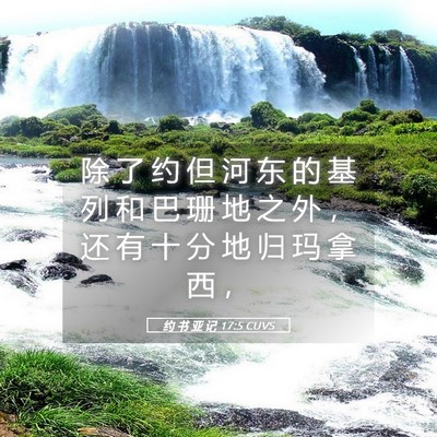 Picture 05 - 约 书 亚 记 17:5 CUVS - 除 了 约 但 河 东 的 基 列 和 巴 珊 - Bible Verse Picture