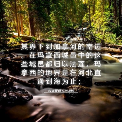 Picture 05 - 约 书 亚 记 17:9 CUVS - 其 界 下 到 加 拿 河 的 南 边 。 在 - Bible Verse Picture