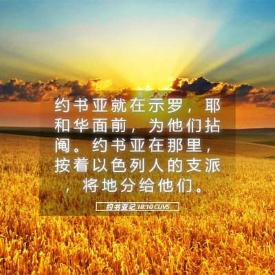 Picture 05 - 约 书 亚 记 18:10 CUVS - 约 书 亚 就 在 示 罗 ， 耶 和 华 面 - Bible Verse Picture