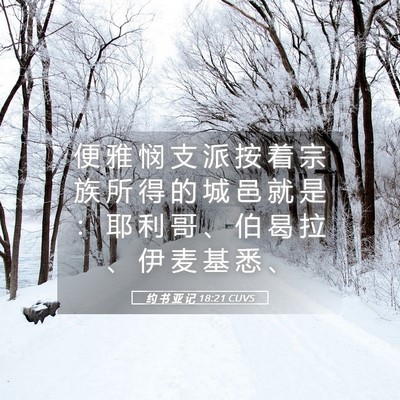 Picture 05 - 约 书 亚 记 18:21 CUVS - 便 雅 悯 支 派 按 着 宗 族 所 得 的 - Bible Verse Picture