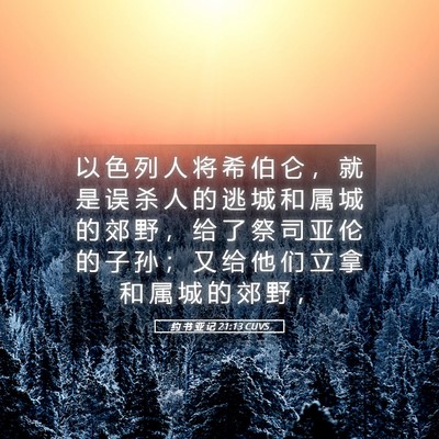 Picture 05 - 约 书 亚 记 21:13 CUVS - 以 色 列 人 将 希 伯 仑 ， 就 是 误 - Bible Verse Picture