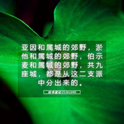 Picture 05 - 约 书 亚 记 21:16 CUVS - 亚 因 和 属 城 的 郊 野 ， 淤 他 和 - Bible Verse Picture