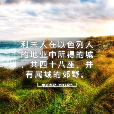 Picture 05 - 约 书 亚 记 21:41 CUVS - 利 未 人 在 以 色 列 人 的 地 业 中 - Bible Verse Picture