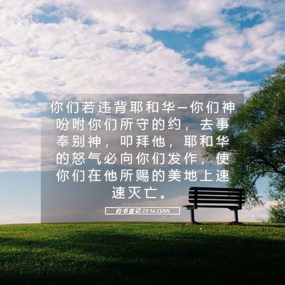 Picture 05 - 约 书 亚 记 23:16 CUVS - 你 们 若 违 背 耶 和 华 ─ 你 们 神 - Bible Verse Picture