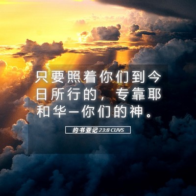 Picture 05 - 约 书 亚 记 23:8 CUVS - 只 要 照 着 你 们 到 今 日 所 行 的 - Bible Verse Picture