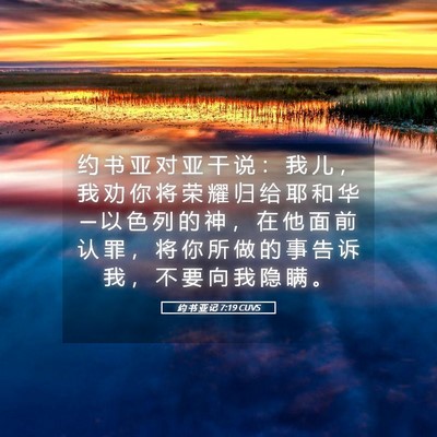 Picture 05 - 约 书 亚 记 7:19 CUVS - 约 书 亚 对 亚 干 说 ： 我 儿 ， 我 - Bible Verse Picture
