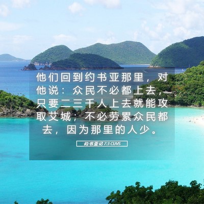 Picture 05 - 约 书 亚 记 7:3 CUVS - 他 们 回 到 约 书 亚 那 里 ， 对 他 - Bible Verse Picture
