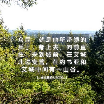 Picture 05 - 约 书 亚 记 8:11 CUVS - 众 民 ， 就 是 他 所 带 领 的 兵 丁 - Bible Verse Picture