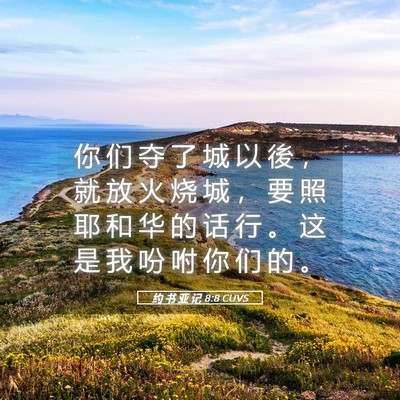 Picture 05 - 约 书 亚 记 8:8 CUVS - 你 们 夺 了 城 以 後 ， 就 放 火 烧 - Bible Verse Picture