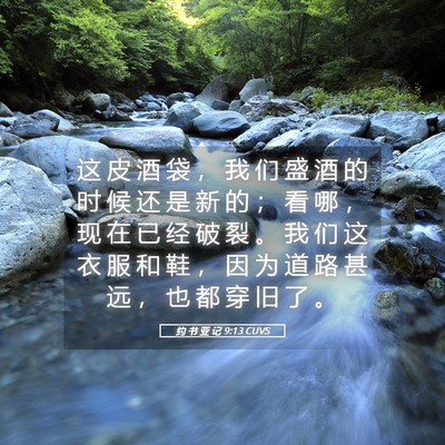 Picture 05 - 约 书 亚 记 9:13 CUVS - 这 皮 酒 袋 ， 我 们 盛 酒 的 时 候 - Bible Verse Picture