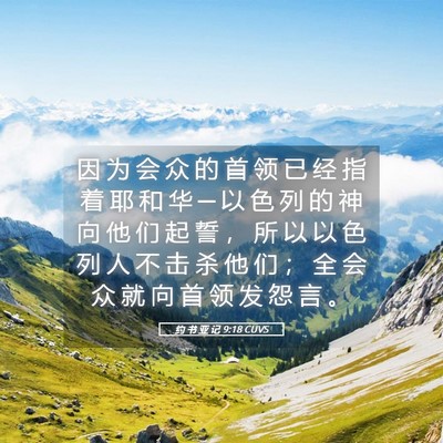 Picture 05 - 约 书 亚 记 9:18 CUVS - 因 为 会 众 的 首 领 已 经 指 着 耶 - Bible Verse Picture