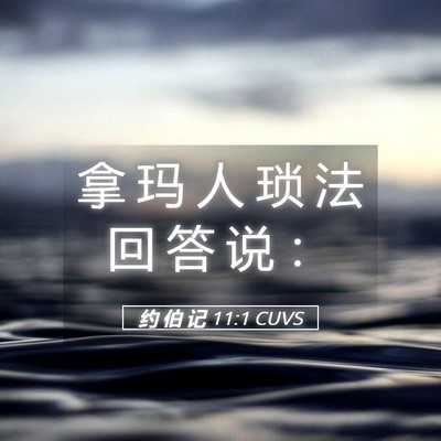 Picture 05 - 约 伯 记 11:1 CUVS - 拿 玛 人 琐 法 回 答 说 - Bible Verse Picture
