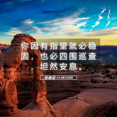 Picture 05 - 约 伯 记 11:18 CUVS - 你 因 有 指 望 就 必 稳 固 ， 也 必 - Bible Verse Picture