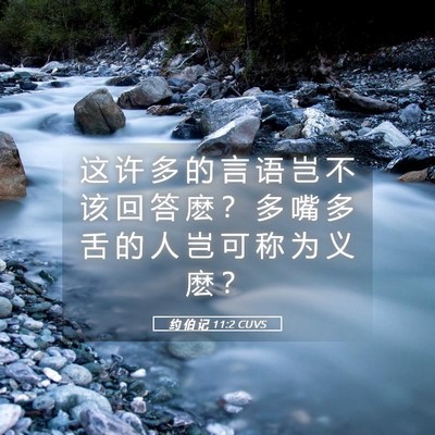 Picture 05 - 约 伯 记 11:2 CUVS - 这 许 多 的 言 语 岂 不 该 回 答 麽 - Bible Verse Picture