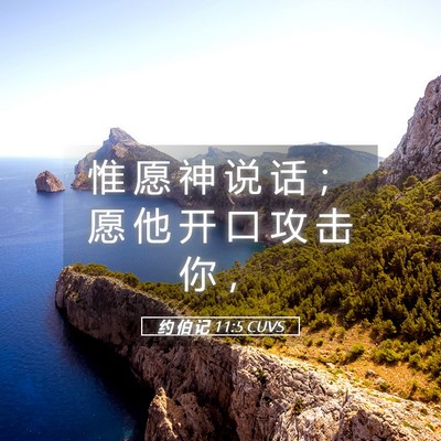 Picture 05 - 约 伯 记 11:5 CUVS - 惟 愿 神 说 话 ； 愿 他 开 口 攻 击 - Bible Verse Picture