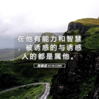Picture 05 - 约 伯 记 12:16 CUVS - 在 他 有 能 力 和 智 慧 ， 被 诱 惑 - Bible Verse Picture